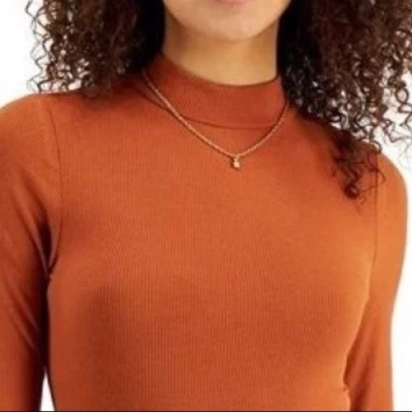 Self Esteem Tops - Selfie by Self Esteem /NWT/Ribbed Long Sleeve Cheeky Fit Mock Neck Bodysuit M /